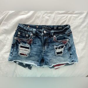Miss me 29 American flag pocket shorts